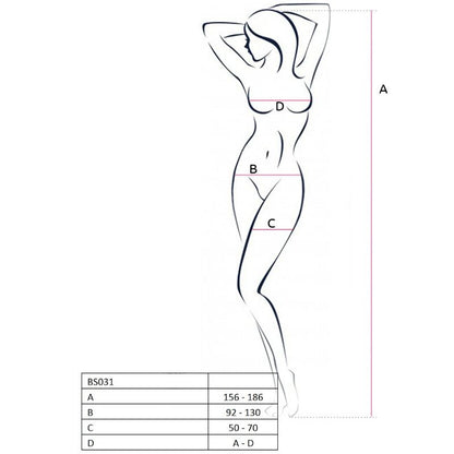 Passion woman bs031 bodystocking rosso taglia unica