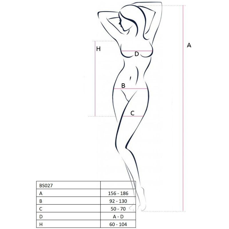 Passion woman bs027 abito bodystocking stile nero taglia unica