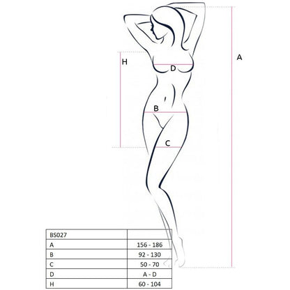 Passion woman bs027 abito bodystocking stile nero taglia unica