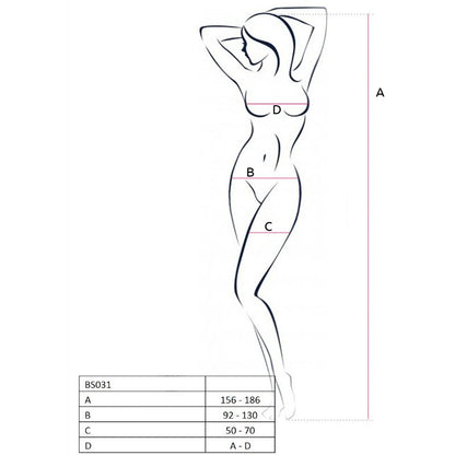 Passion woman bs031 bodystocking nero taglia unica