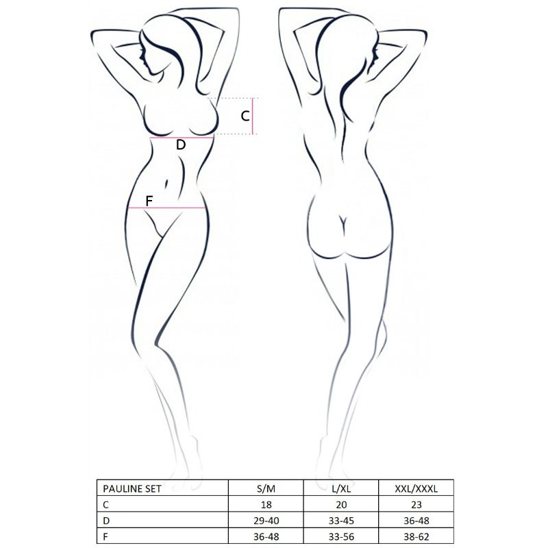 Passion woman pauline set 3 pezzi taglia l / xl