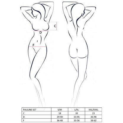 Passion woman pauline set 3 pezzi taglia l / xl
