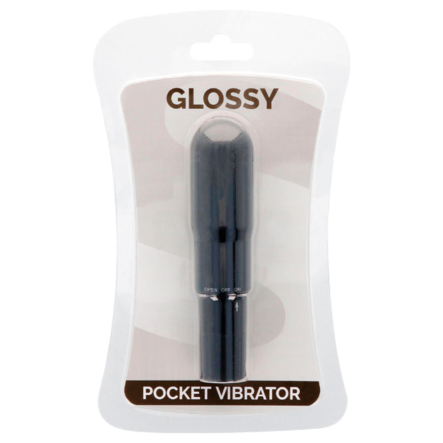 Glossy pocket vibrador negro