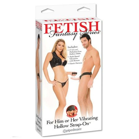 Fetish hollow vibrator harness per lui e lei naturale 14cm