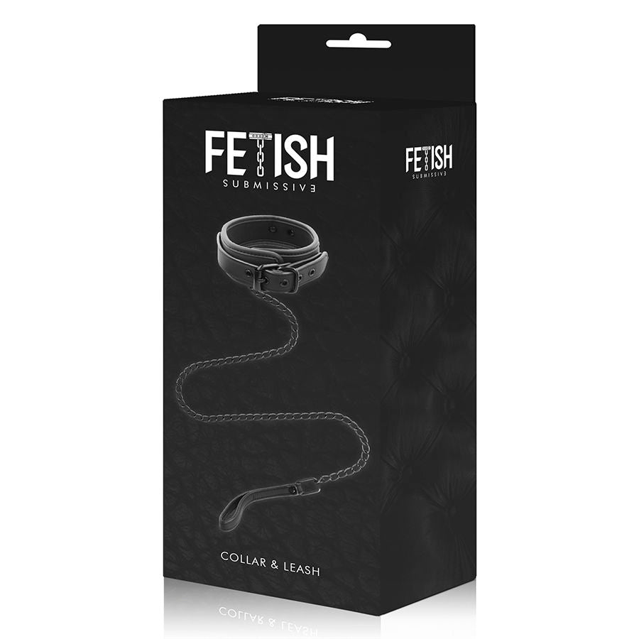 Collare Fetish submissive con catena nero