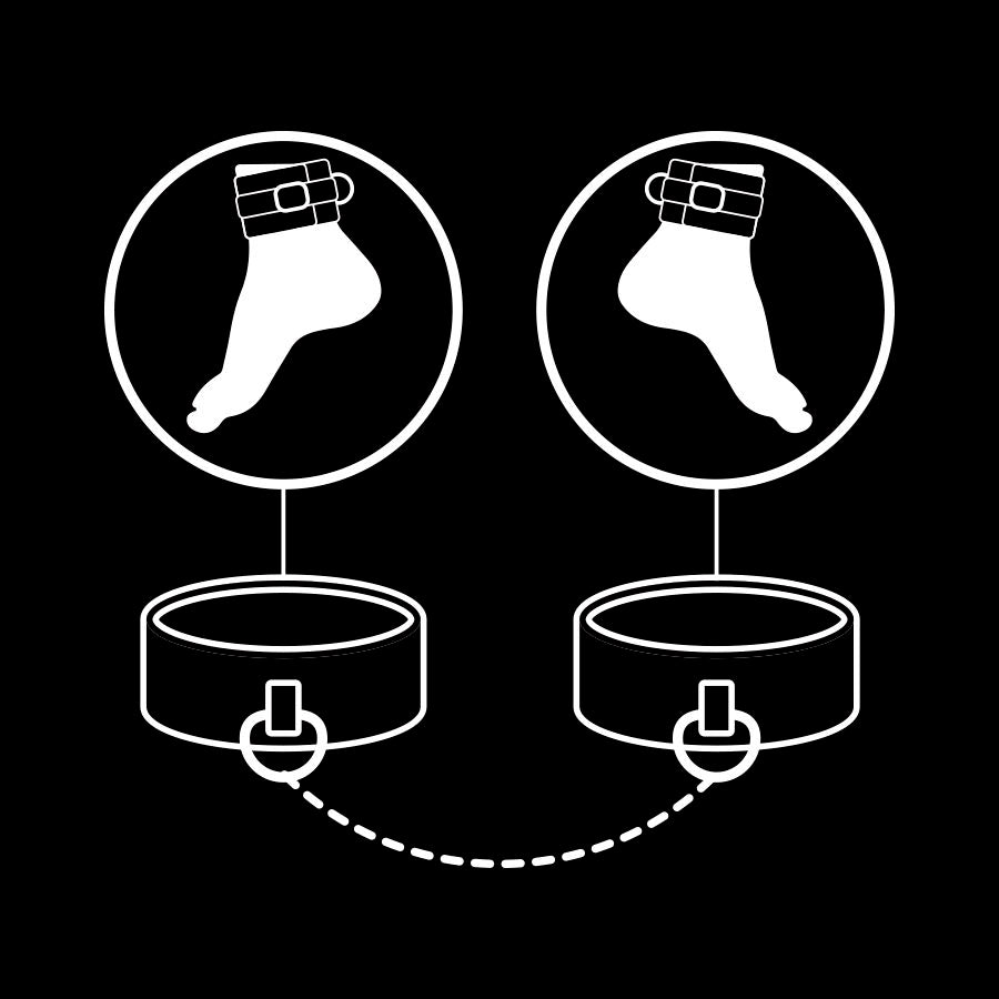 Fetish submissive esposas tobillos cuero vegano