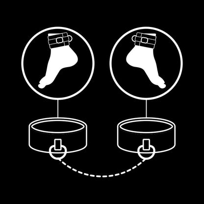 Fetish submissive esposas tobillos cuero vegano
