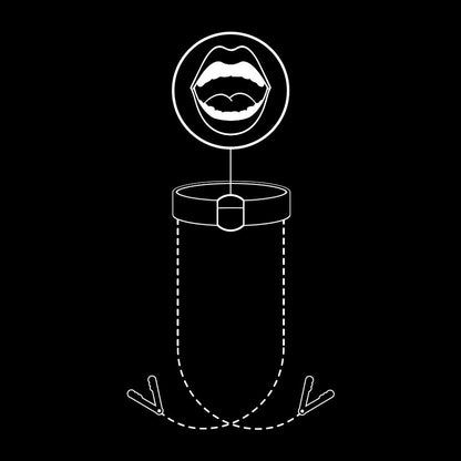 FETISH SUBMISSIVE - ANELLO GAG CON MORSETTI PER CAPEZZOLI