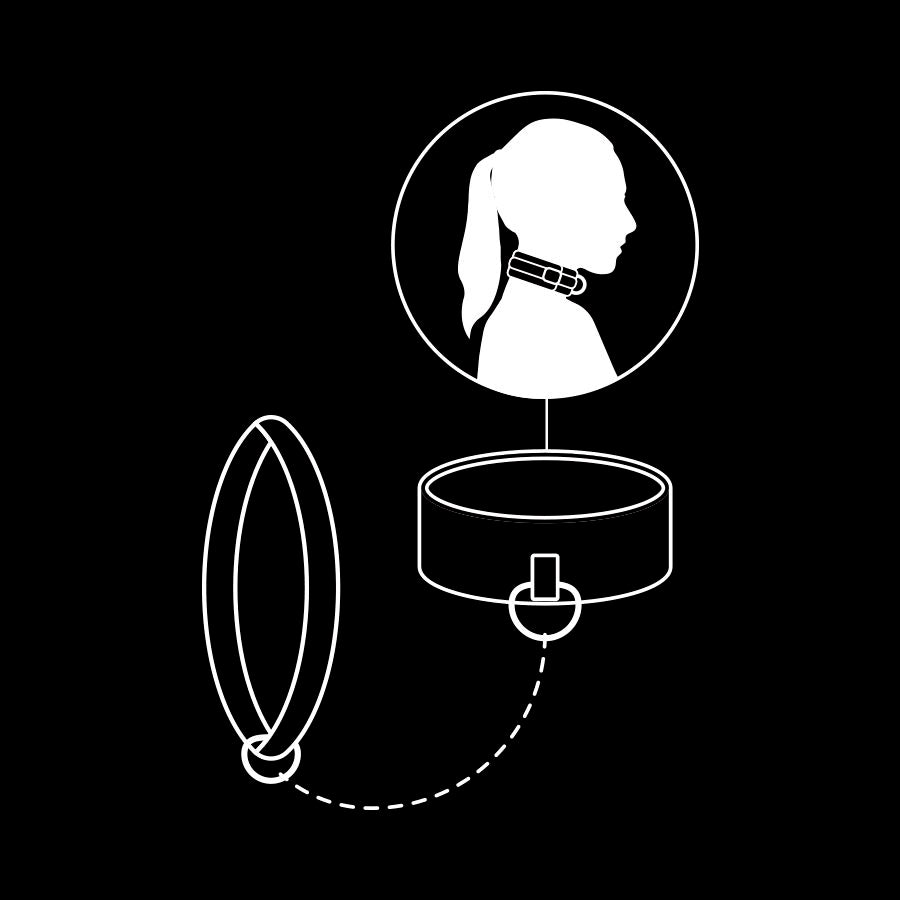 Collare Fetish submissive con catena nero