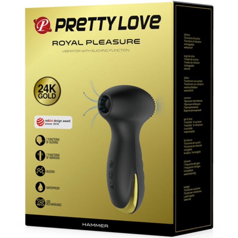 Succhiaclitoride Prettylove Hammer con vibrazione