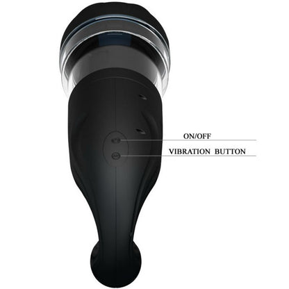 Masturbatori uomo Pretty love Breton nero con cavo usb