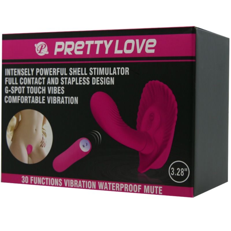 Vibratore telecomndato Pretty Love rosa indossabile a conchiglia