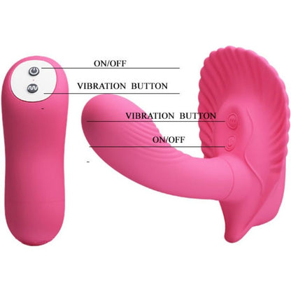 Vibratore telecomndato Pretty Love rosa indossabile a conchiglia