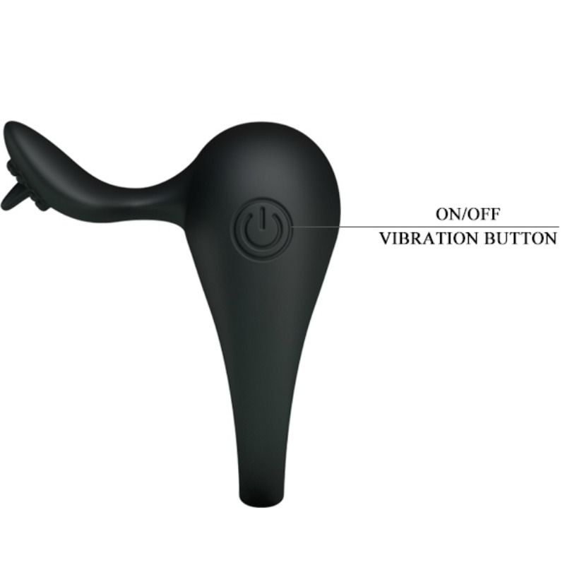 Anello vibrante Pretty Love con lingua Nero
