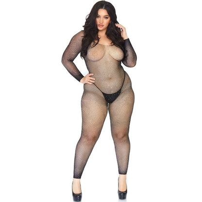 Bodystocking leg avenue in rete con brillante 1x-2x