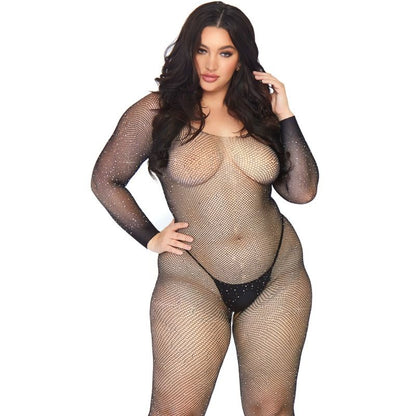 Bodystocking leg avenue in rete con brillante 1x-2x