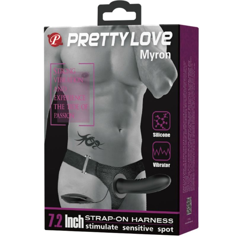 Strap-on dildo Pretty love Myron vibrante 18, 5 cm