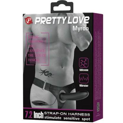 Strap-on dildo Pretty love Myron vibrante 18, 5 cm
