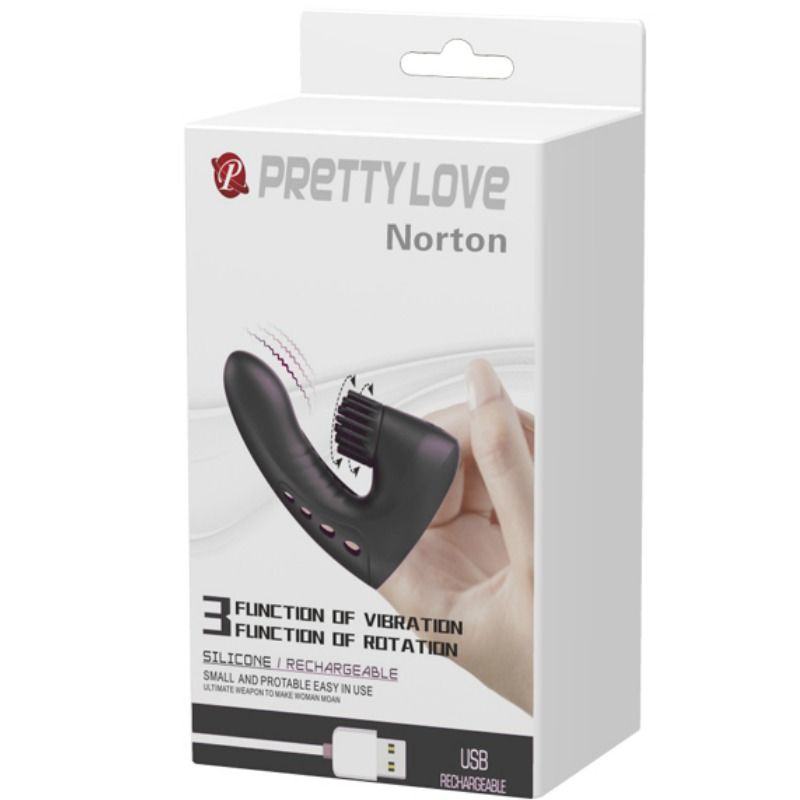 Vibratore da dito Pretty Love Norton con stimolatore clitorideo