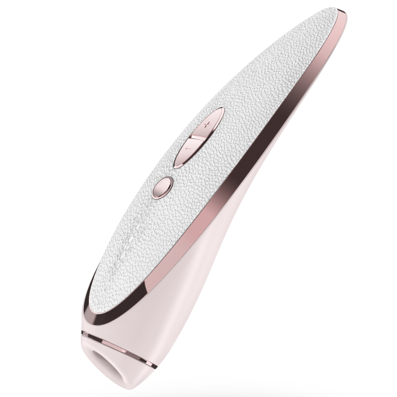 Succhia clitoride con vibrazione Satisfyer pret-a porter rosa/bianco
