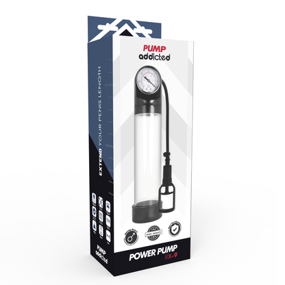 Pompe à pénis Pump Addicted RX9 transparente avec système de calibrage