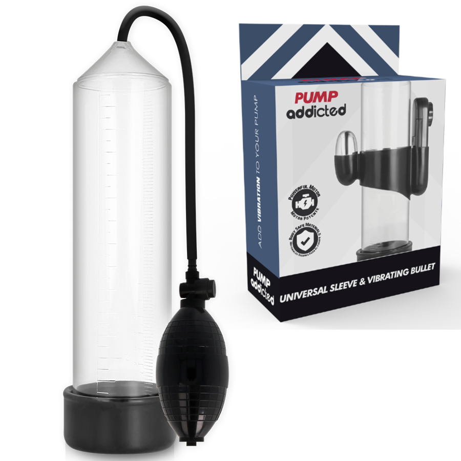 Pompe per il pene Pump addicted rx3 con vibrazione trasparente