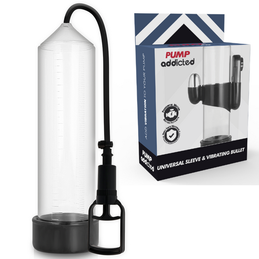 Pompe per il pene Pump addicted Rx7 trasparente con vibrazione