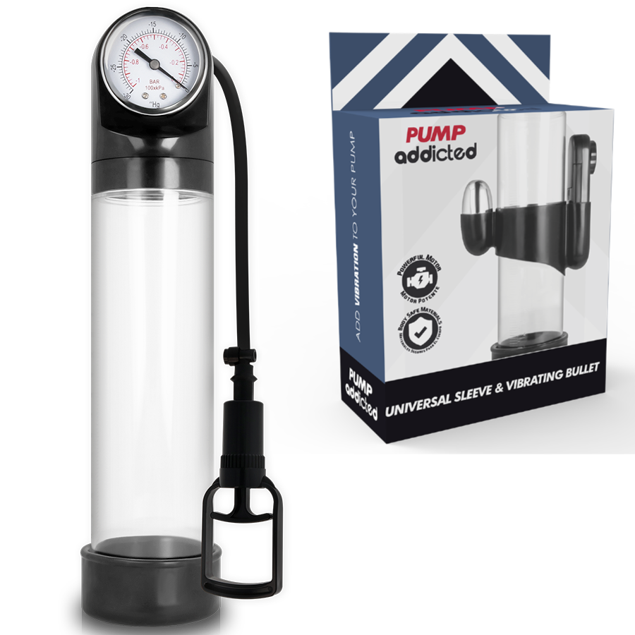 Pompe per il pene Pump addicted Rx9 trasparente con vibrazione