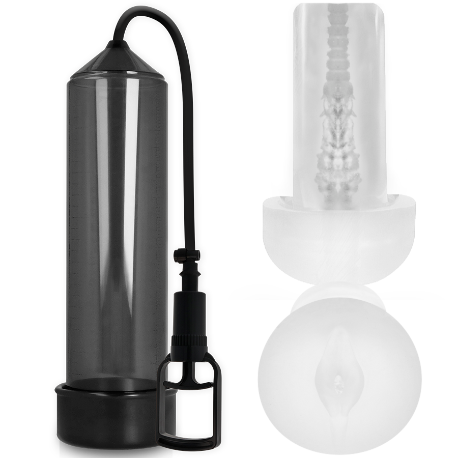 Pompe per il pene Pump addicted Rx7 Nera con manica interna
