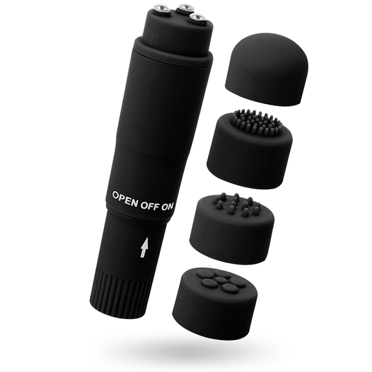 Vibratore Glossy pocket Kurt nero testine intercambiabili