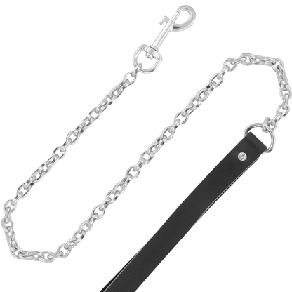 Collare Darkness black furry con catena