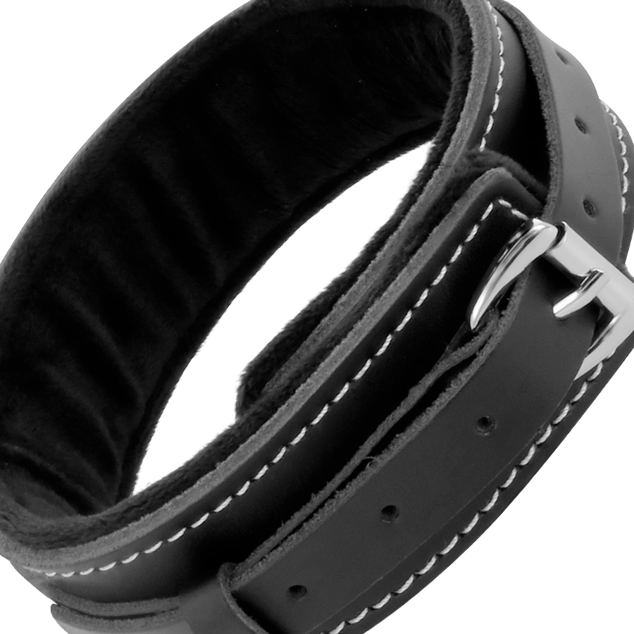 Collare Darkness black furry con catena