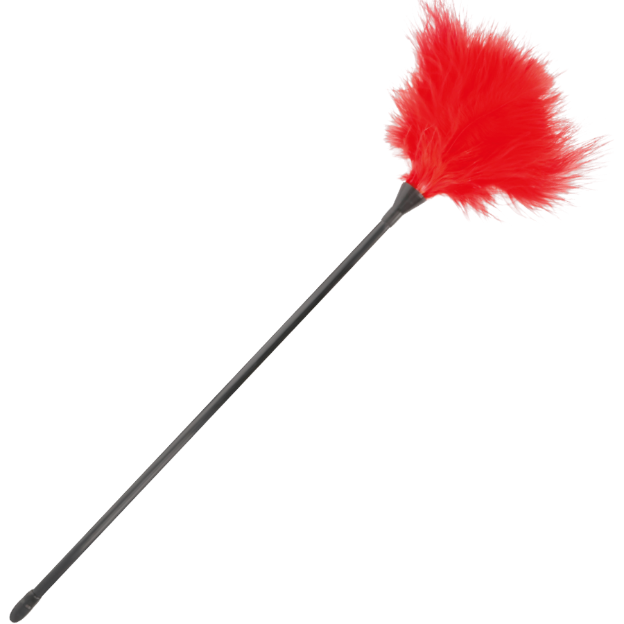 Darkness sensation frustino con piume rosso 42 cm