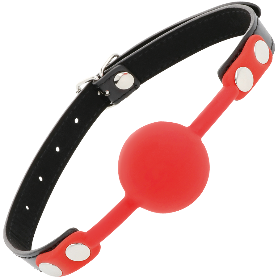 Darkness ball in silicone gag rosso