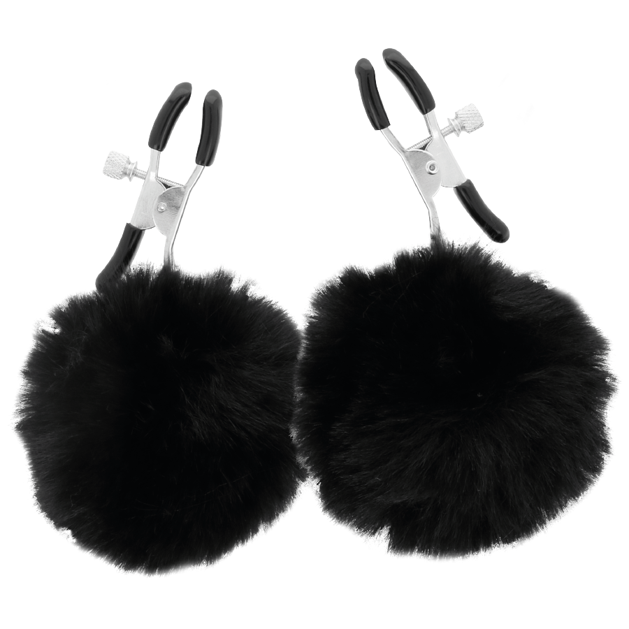 Pinze per capezzoli Darkness fur ball nipple clams nero