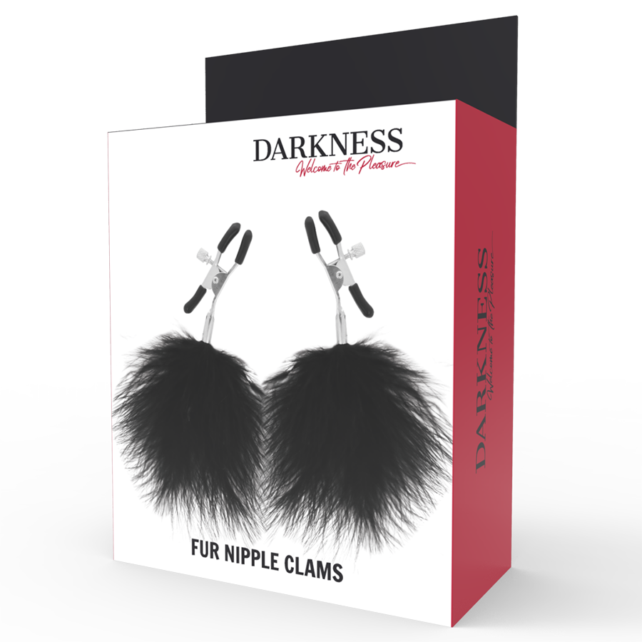 Pinze per capezzoli Darkness fur nipple clams nero
