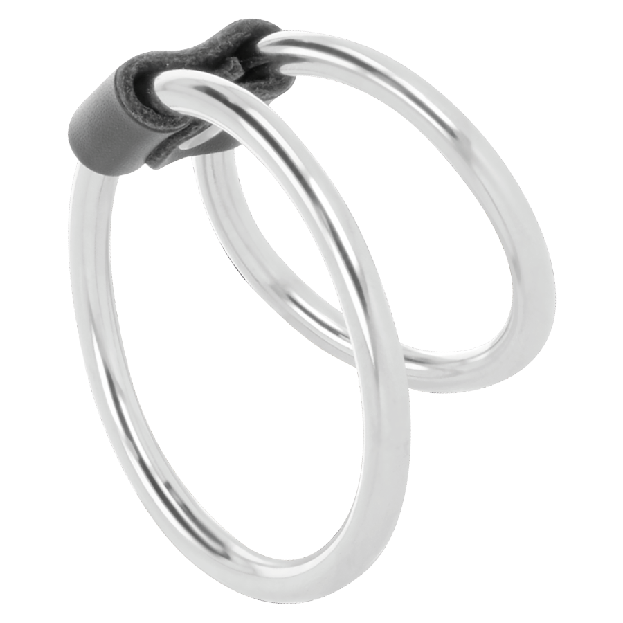 Anello per il pene Darkness in metallo con doppio anello