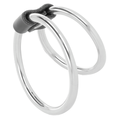 Anello per il pene Darkness in metallo con doppio anello