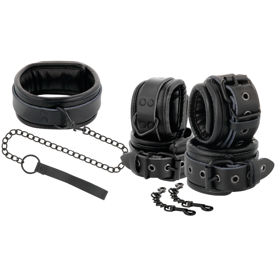 Darkness leather and handcuffs black