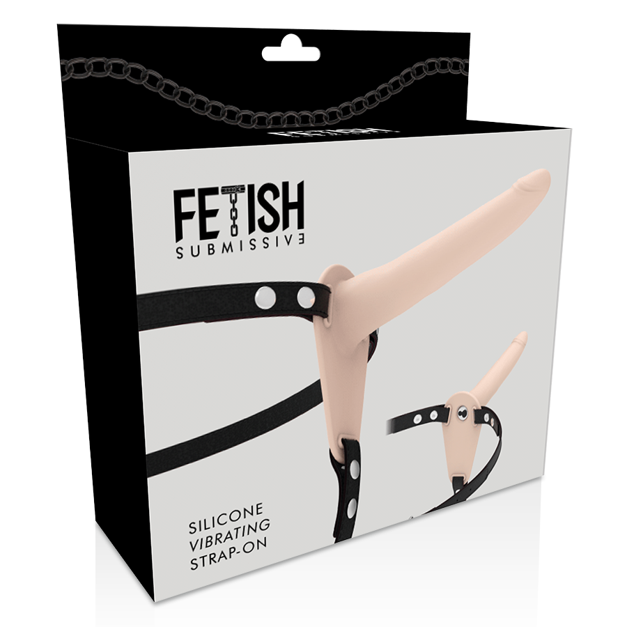Strap-on dildo Fetish submissive carne con vibrazione 15cm