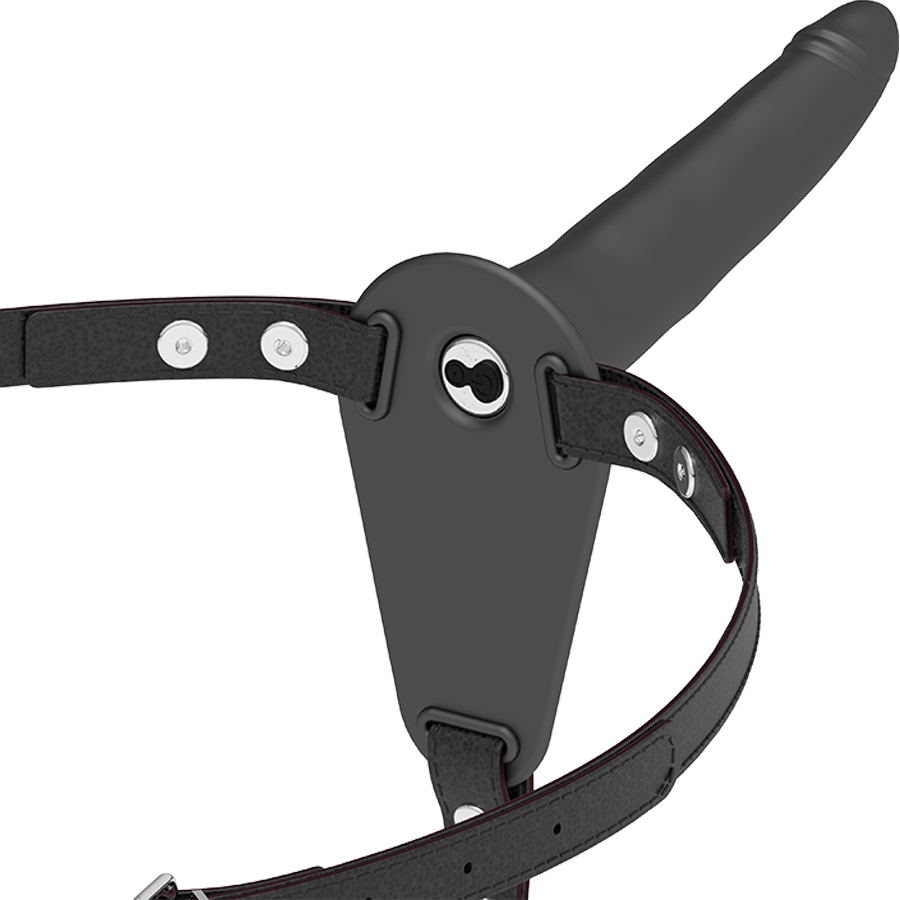 Strap-on dildo Fetish submissive nero con vibrazione 15cm