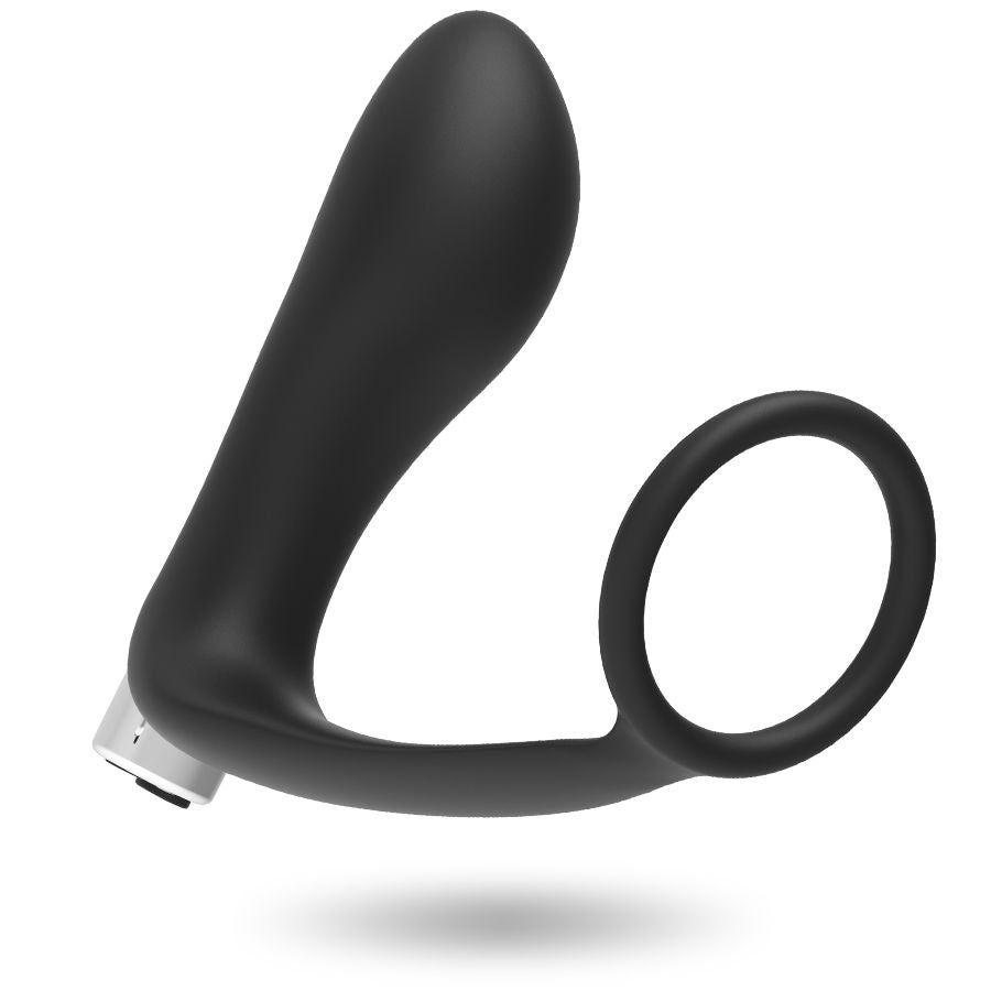 Massaggiatore prostatico Addicted toys con anello e vibrazione nero