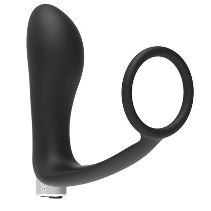 Massaggiatore prostatico Addicted toys con anello e vibrazione nero