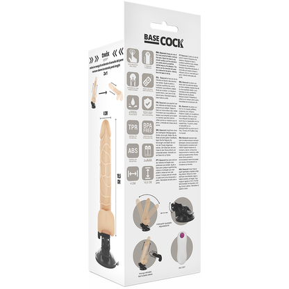 Basecock realistic vibratore telecomando naturale 19,5 cm