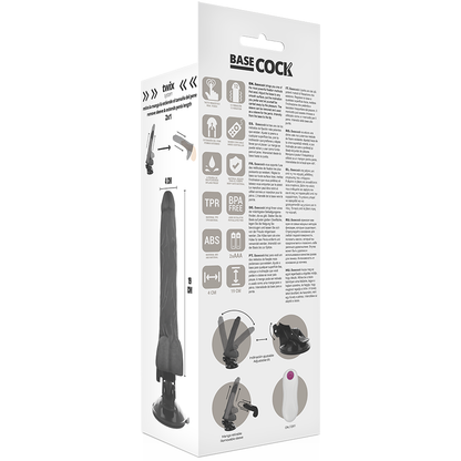 Basecock vibratore realistico telecomando nero 19 cm