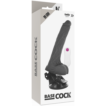 Basecock vibratore realistico telecomando nero 19 cm