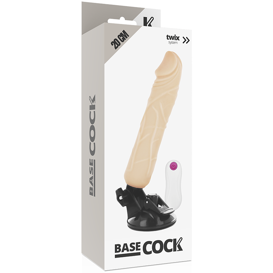 Télécommande vibrante réaliste Basecock couleur chair 20 cm