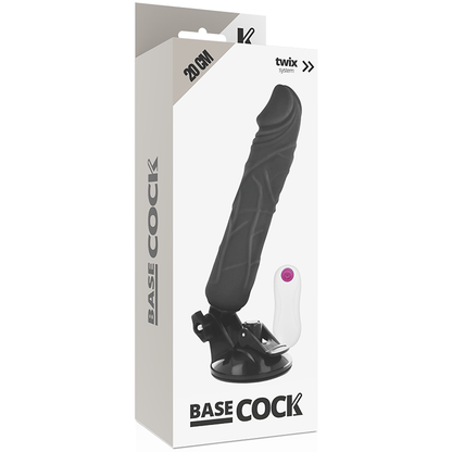 Basecock vibratore realistico telecomando nero 20 cm