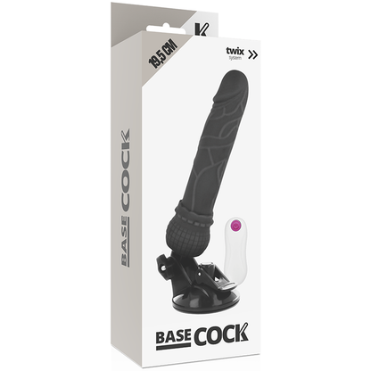 Basecock vibratore realistico telecomando nero 19,5 cm