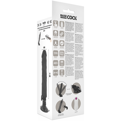 Basecock vibratore realistico telecomando nero 21 cm